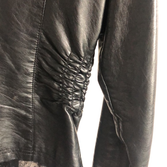 Size S Le Chateau Black Leather Jacket - Picture 3 of 7